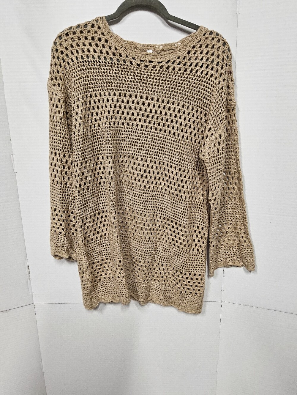 NWOT Size Small Anrabess Crocheted  Women’s Swim Coverup - Beige